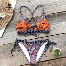 Load image into Gallery viewer, Paisley Print Crisscross Bikini Set