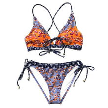 Load image into Gallery viewer, Paisley Print Crisscross Bikini Set