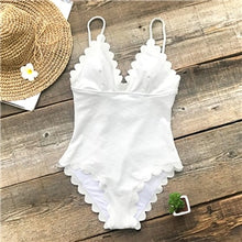 Load image into Gallery viewer, One-Piece Scalloped Swimsuit
