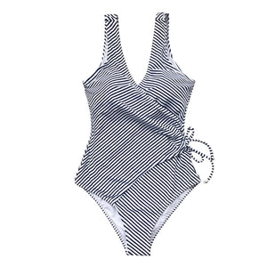 Blue and White Stripe Swimsuit