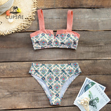 Load image into Gallery viewer, Pink Vintage Print Bikini Set